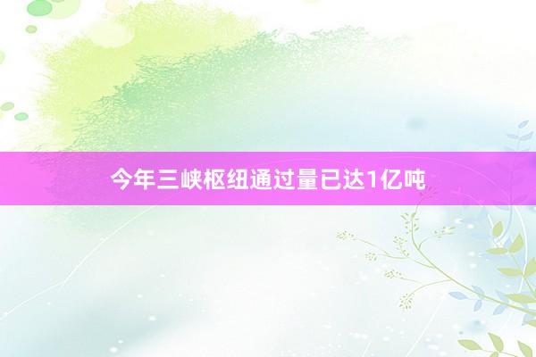 今年三峡枢纽通过量已达1亿吨