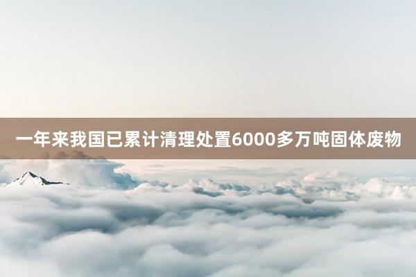 一年来我国已累计清理处置6000多万吨固体废物