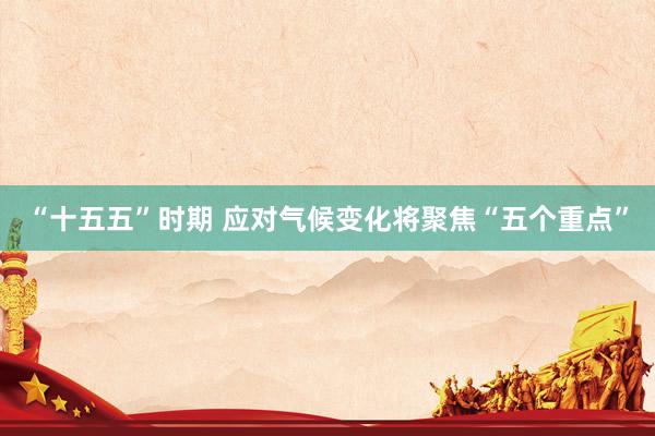 “十五五”时期 应对气候变化将聚焦“五个重点”