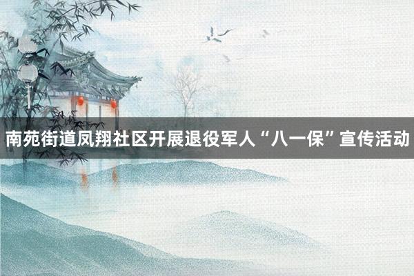 南苑街道凤翔社区开展退役军人“八一保”宣传活动