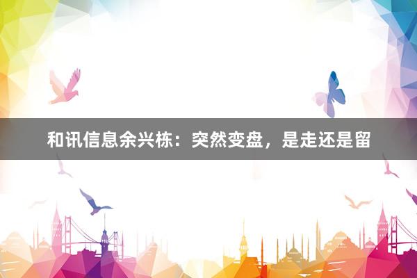和讯信息余兴栋：突然变盘，是走还是留