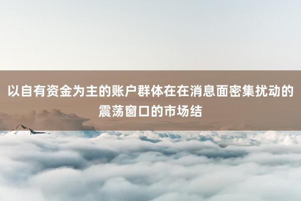 以自有资金为主的账户群体在在消息面密集扰动的震荡窗口的市场结