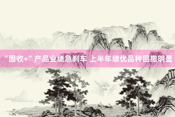 “固收+”产品业绩急刹车 上半年绩优品种回撤明显