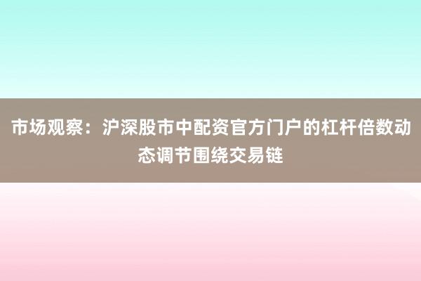 市场观察：沪深股市中配资官方门户的杠杆倍数动态调节围绕交易链