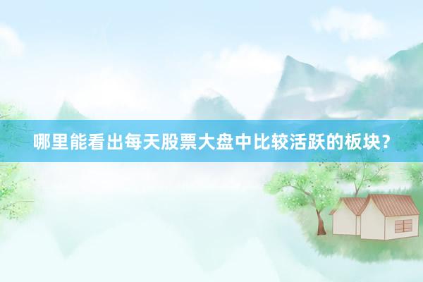哪里能看出每天股票大盘中比较活跃的板块？