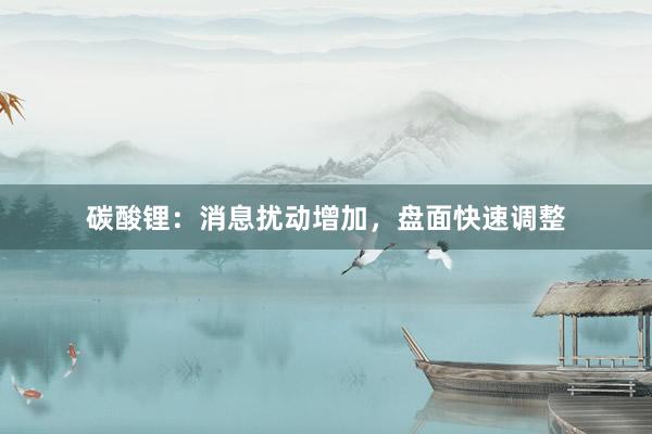 碳酸锂：消息扰动增加，盘面快速调整
