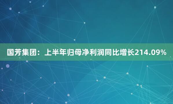 国芳集团：上半年归母净利润同比增长214.09%