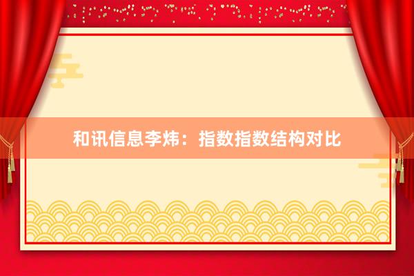 和讯信息李炜：指数指数结构对比