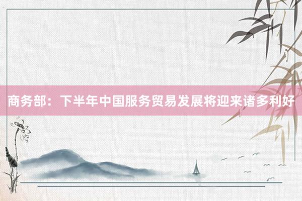 商务部：下半年中国服务贸易发展将迎来诸多利好