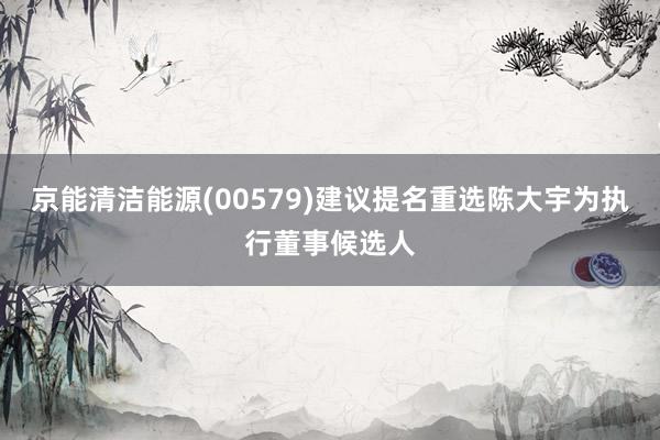 京能清洁能源(00579)建议提名重选陈大宇为执行董事候选人