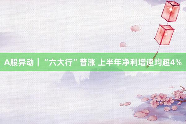 A股异动｜“六大行”普涨 上半年净利增速均超4%