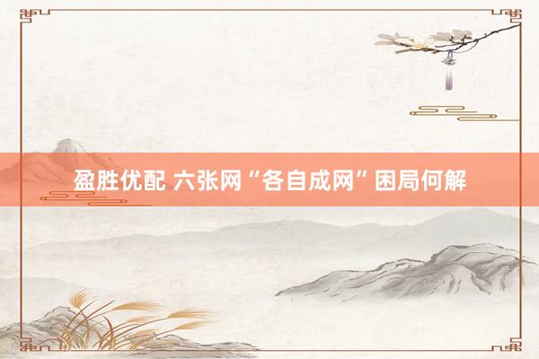 盈胜优配 六张网“各自成网”困局何解